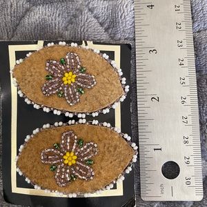 Leather bead Barrette alaska native handmade new